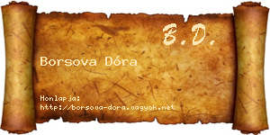 Borsova Dóra névjegykártya